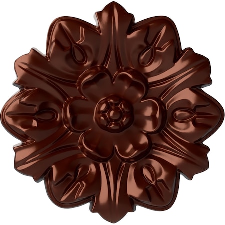 Ekena Millwork Emery Leaf Ceiling Medallion, Hand-Painted Antique Copper, 7 5/8"OD x 1"P CM07EMACS
